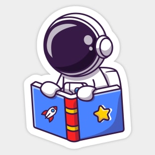 Cute Astronaut Reading Book Sticker